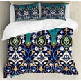 thumbnail image 1 of Ambesonne Folkloric Duvet Cover Sets, Abstract Navy Design, 2-King, Navy Blue, 1 of 7