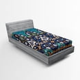 thumbnail image 1 of Ambesonne Folkloric Fitted Sheet, Abstract Navy Design, Twin Size, Navy Blue, 1 of 2