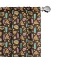 thumbnail image 1 of Ambesonne Food 4-Panel Curtains, Drinks Pizza Cookies Popcorn, 56"x84", Dark Brown Multicolor, 1 of 4