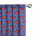 thumbnail image 1 of Ambesonne Food Art Curtains, Simplified Watermelons, Pair of 28"x84", Dark Ceil Blue and Dark Coral, 1 of 4