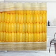 thumbnail image 1 of Ambesonne Food Art Shower Curtain, Corn Stem with Raindrops, 69"Wx84"L, Yellow and Cream, 1 of 5