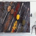 thumbnail image 1 of Ambesonne Food Art Shower Curtain, Spoons with Spices Cooking, 69"Wx84"L, Paprika Orange and Black, 1 of 1
