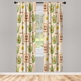 thumbnail image 1 of Ambesonne Food Emoji Curtains, Avocado Toast Characters, Pair of 28"x63", Champagne Mustard and Ivory, 1 of 2