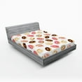 thumbnail image 1 of Ambesonne Food Fitted Sheet, American Dessert Donuts, Full Size, Multicolor, 1 of 3