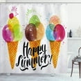 thumbnail image 1 of Ambesonne Food Lover Shower Curtain, Ice Cream Cones Dessert, 69"Wx70"L, Multicolor, 1 of 3