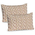 thumbnail image 1 of Ambesonne Food Pillow Sham 2 Pack, Tasty Pizza Triangle Slices, 26"x20", Sand Brown Red and Peach, 1 of 3