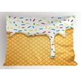 thumbnail image 1 of Ambesonne Food Pillow Sham, Melting Ice Cream Cones, 26" X 20", Multicolor, 1 of 2