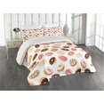 thumbnail image 1 of Ambesonne Food Quilted Coverlet 3 Pcs, American Dessert Donuts, Queen Size, Multicolor, 1 of 4