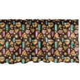thumbnail image 1 of Ambesonne Food Window Valance, Drinks Pizza Cookies Popcorn, 54" X 18", Dark Brown Multicolor, 1 of 5