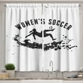 Ambesonne Football Kitchen Curtains, Silhouette of Sport Player, 55"x45