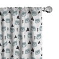 thumbnail image 1 of Ambesonne Forest 4-Panel Curtains, Mountain Tree and Bear Head, 56"x84", White and Pale Slate Blue, 1 of 1