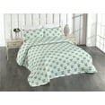 thumbnail image 1 of Ambesonne Forest Animals Quilted Bedspread Set 3 Pcs, Racoon Pattern Print, Twin, Mint Green Laurel Green, 1 of 4