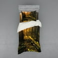 thumbnail image 1 of Ambesonne Forest Bedding Set 3 Pcs, Misty Morning Sun Rays, Twin XL, Brown Fern Green, 1 of 3