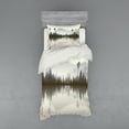 thumbnail image 1 of Ambesonne Forest Bedding Set 3 Pcs, Northern Nature Pattern, Twin XL, Cream Grey Brown, 1 of 2