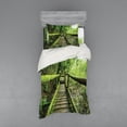 thumbnail image 1 of Ambesonne Forest Bedding Set 3 Pcs, Rainforest in Inthanon, Twin XL, Green Brown, 1 of 2