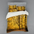 thumbnail image 1 of Ambesonne Forest Bedding Set 4 Pcs, Autumn in Nature Theme, Queen, Yellow Brown, 1 of 3