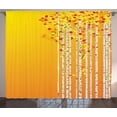 thumbnail image 1 of Ambesonne Forest Curtains 2 Panel Set, Autumn Season Birch Foliage, 108" x 63", Multicolor, 1 of 3