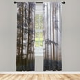 thumbnail image 1 of Ambesonne Forest Curtains, Autumnal Fall Nature Woods, Pair of 28"x95", Dark Indigo, 1 of 2