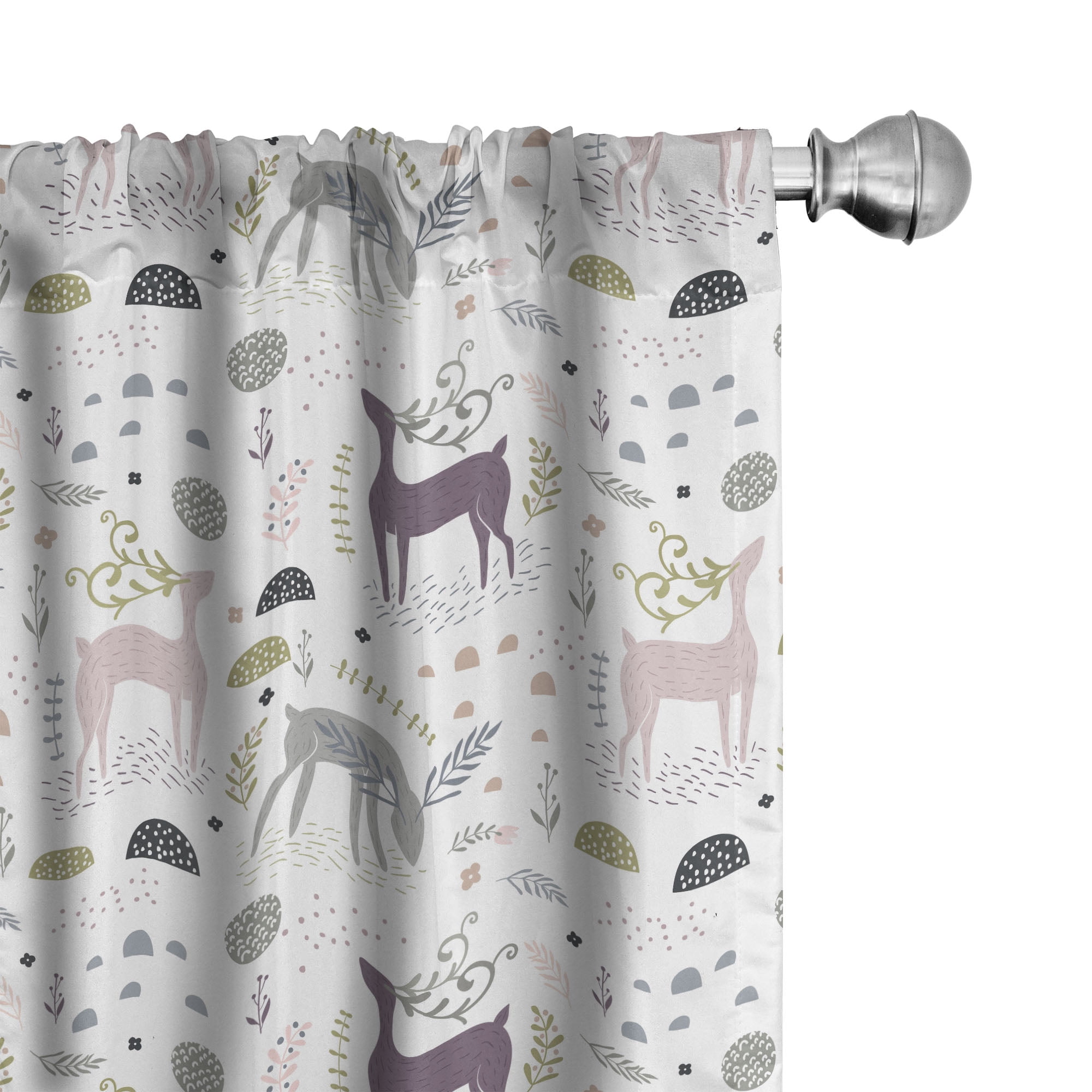 Enchanted Woodland Creatures Multicolor Polyester Rod Pocket Curtain Panels