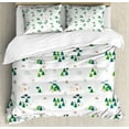 thumbnail image 1 of Ambesonne Forest Duvet Cover Set, Doodle Style Woodland Items, 2-Calking, Petrol Blue Green, 1 of 7