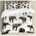 thumbnail image 1 of Ambesonne Forest Duvet Cover Set, s Tusk Ear, 2-Calking, Sepia White, 1 of 7