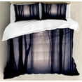 thumbnail image 1 of Ambesonne Forest Duvet Cover Sets, Deep in Spooky Jungle, 2-King, Dark Grey Purple, 1 of 7