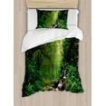 thumbnail image 1 of Ambesonne Forest Duvet Cover Sets, Spring in Nepal Footpath, 2-Twin, Green Brown, 1 of 4