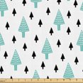 thumbnail image 1 of Ambesonne Forest Fabric by the Yard Upholstery, Woodland with Pine Trees, 10 Yards, Green Charcoal Grey White, 1 of 5
