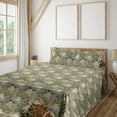 thumbnail image 1 of Ambesonne Forest Fitted & Flat Sheet with Shams 4 Pcs Set, Abstract Curve Pattern Art, Calking, Forest Green Dimgray, 1 of 1