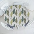 thumbnail image 1 of Ambesonne Forest Fitted Round Tablecloth, Leaves Botanical Minimalist, 45"- 56" Diameter, Khaki White and Hunter Green, 1 of 5