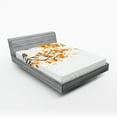 thumbnail image 1 of Ambesonne Forest Fitted Sheet 2 Pcs Set, Flying Birds and Leaves, Queen, Yellow and Cream, 1 of 3
