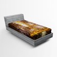 thumbnail image 1 of Ambesonne Forest Fitted Sheet, Autumn Birch Trees River, Twin XL Size, Yellow Brown White, 1 of 3