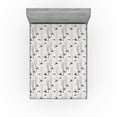 thumbnail image 1 of Ambesonne Forest Fitted Sheet, Earthy Colors Deer Trees Art, King Size, Brown Eggshell and Pale Grey, 1 of 5