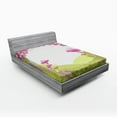 thumbnail image 1 of Ambesonne Forest Fitted Sheet, Land Blooms, Queen Size, Green Pink Brown, 1 of 2