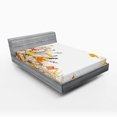 thumbnail image 1 of Ambesonne Forest Fitted Sheet, Maple Leaves in Autumn, Queen Size, Tan Yellow Orange, 1 of 3