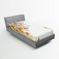 thumbnail image 1 of Ambesonne Forest Fitted Sheet, Maple Leaves in Autumn, Twin Size, Tan Yellow Orange, 1 of 3