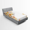 thumbnail image 1 of Ambesonne Forest Fitted Sheet, Maple Leaves in Autumn, Twin XL Size, Tan Yellow Orange, 1 of 3