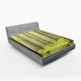 thumbnail image 1 of Ambesonne Forest Fitted Sheet, Misty Spring Nature, Queen Size, Green Beige, 1 of 3