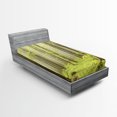 thumbnail image 1 of Ambesonne Forest Fitted Sheet, Misty Spring Nature, Twin XL Size, Green Beige, 1 of 3