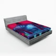 thumbnail image 1 of Ambesonne Forest Fitted Sheet, Mushrooms Vibrant Colors, Full Size, Blue Red, 1 of 3