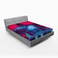 thumbnail image 1 of Ambesonne Forest Fitted Sheet, Mushrooms Vibrant Colors, King Size, Blue Red, 1 of 3