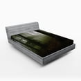thumbnail image 1 of Ambesonne Forest Fitted Sheet, Mysterious Woods Foggy, Queen Size, White Green Brown, 1 of 2