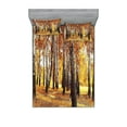 thumbnail image 1 of Ambesonne Forest Fitted Sheet & Pillow Sham Set, Autumn Leaves Design, Queen, Orange Brown, 1 of 2
