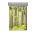 thumbnail image 1 of Ambesonne Forest Fitted Sheet & Pillow Sham Set, Misty Spring Nature, Full, Green Beige, 1 of 2
