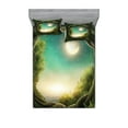 thumbnail image 1 of Ambesonne Forest Fitted Sheet & Pillow Sham Set, Tree, Queen, Cream Green Teal, 1 of 2