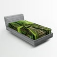 thumbnail image 1 of Ambesonne Forest Fitted Sheet, Rainforest in Inthanon, Twin XL Size, Green Brown, 1 of 3