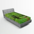 thumbnail image 1 of Ambesonne Forest Fitted Sheet, Summer Trees Tranquil, Twin XL Size, Fern Green Brown, 1 of 3