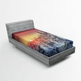 thumbnail image 1 of Ambesonne Forest Fitted Sheet, Sunrise at Wintertime, Twin XL Size, White Red, 1 of 2