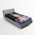 thumbnail image 1 of Ambesonne Forest Fitted Sheet, Sunset at Wintertime, Twin XL Size, Brown White, 1 of 2
