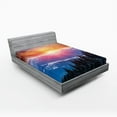 thumbnail image 1 of Ambesonne Forest Fitted Sheet, Sunset in Mountains, Full Size, Orange Blue, 1 of 3